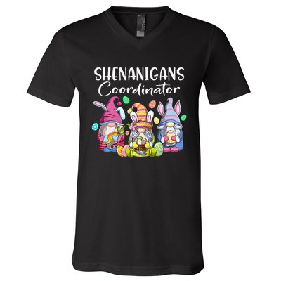 Bunny Gnome Rabbit Eggs Hunting Shenanigans Coordinator V-Neck T-Shirt