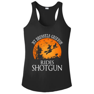 Brussels Griffon Rides Shotgun Dog Lover Ladies PosiCharge Competitor Racerback Tank