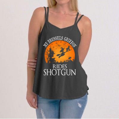 Brussels Griffon Rides Shotgun Dog Lover Women's Strappy Tank