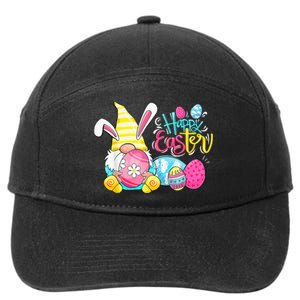 Bunny Gnome Rabbit Eggs Hunting Happy Easter Day Funny 7-Panel Snapback Hat