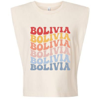 Bolivia Groovy Retro Bolivian Garment-Dyed Women's Muscle Tee