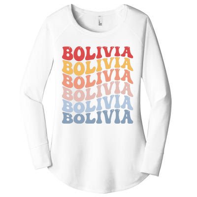 Bolivia Groovy Retro Bolivian Women's Perfect Tri Tunic Long Sleeve Shirt