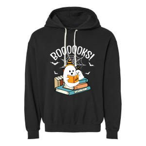 Booooks Ghost Read Books Halloween Funny Garment-Dyed Fleece Hoodie