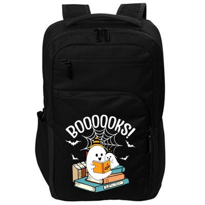 Booooks Ghost Read Books Halloween Funny Impact Tech Backpack