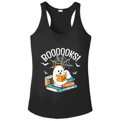 Booooks Ghost Read Books Halloween Funny Ladies PosiCharge Competitor Racerback Tank