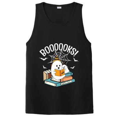 Booooks Ghost Read Books Halloween Funny PosiCharge Competitor Tank