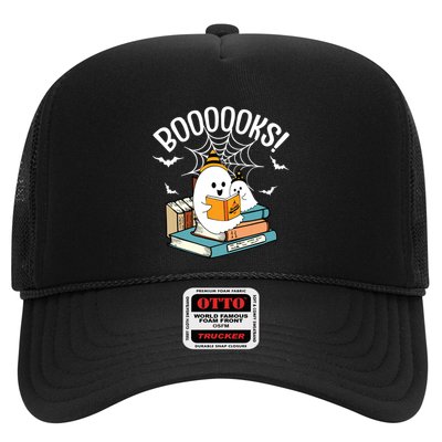 Booooks Ghost Read Books Halloween Funny Trucker Hat