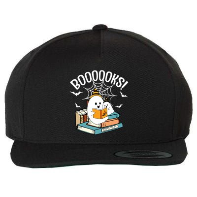 Booooks Ghost Read Books Halloween Funny Wool Snapback Cap