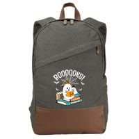 Booooks Ghost Read Books Halloween Funny Cotton Canvas Backpack