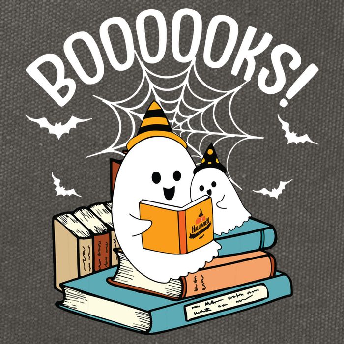 Booooks Ghost Read Books Halloween Funny Cotton Canvas Backpack