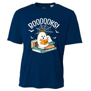 Booooks Ghost Read Books Halloween Funny Cooling Performance Crew T-Shirt