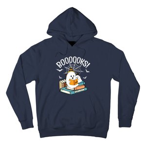 Booooks Ghost Read Books Halloween Funny Hoodie