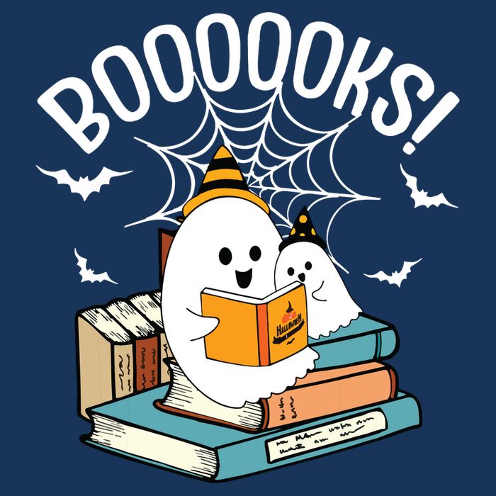 Booooks Ghost Read Books Halloween Funny Full-Length Apron With Pockets