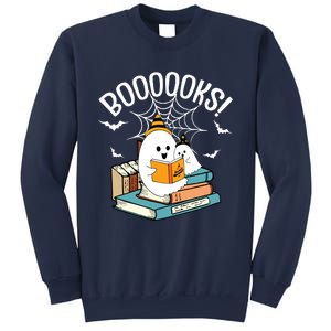 Booooks Ghost Read Books Halloween Funny Sweatshirt