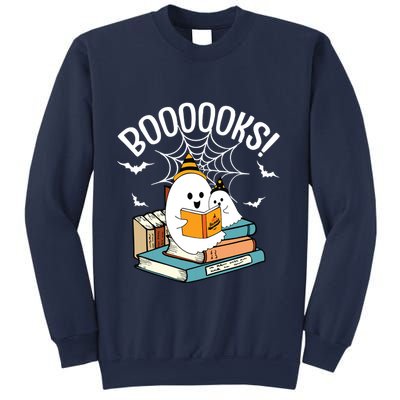 Booooks Ghost Read Books Halloween Funny Sweatshirt
