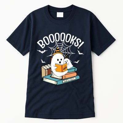 Booooks Ghost Read Books Halloween Funny Tall T-Shirt