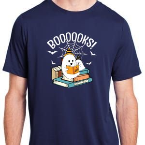 Booooks Ghost Read Books Halloween Funny Adult ChromaSoft Performance T-Shirt