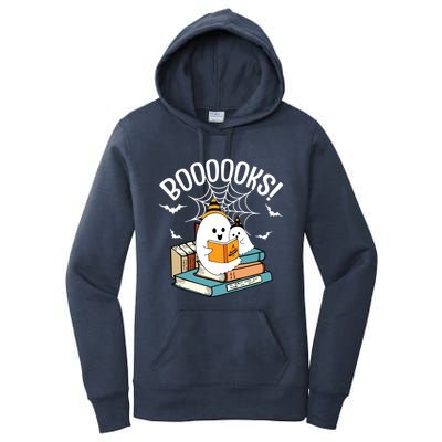 Booooks Ghost Read Books Halloween Funny Women's Pullover Hoodie