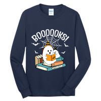 Booooks Ghost Read Books Halloween Funny Tall Long Sleeve T-Shirt