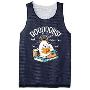 Booooks Ghost Read Books Halloween Funny Mesh Reversible Basketball Jersey Tank