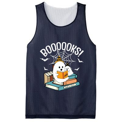 Booooks Ghost Read Books Halloween Funny Mesh Reversible Basketball Jersey Tank
