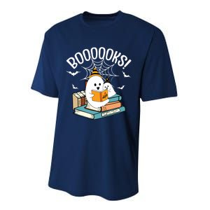 Booooks Ghost Read Books Halloween Funny Performance Sprint T-Shirt