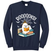 Booooks Ghost Read Books Halloween Funny Tall Sweatshirt