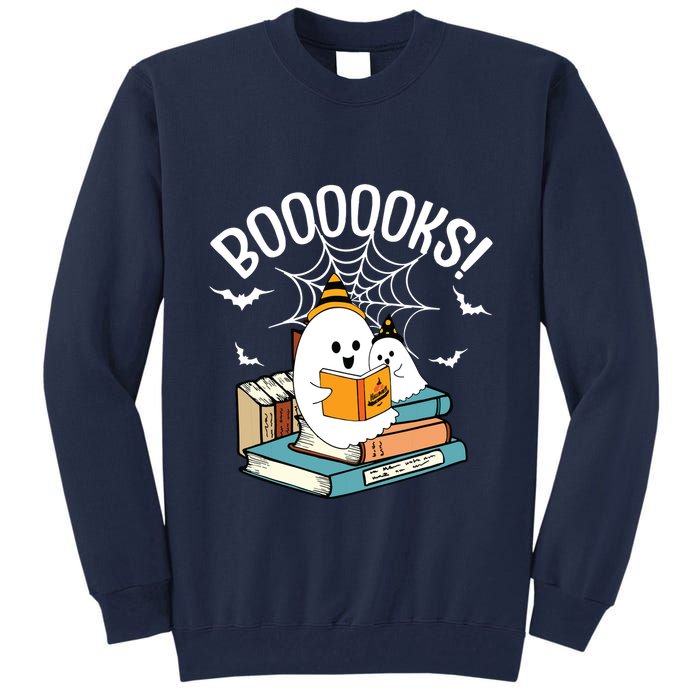 Booooks Ghost Read Books Halloween Funny Tall Sweatshirt