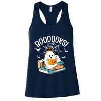 Booooks Ghost Read Books Halloween Funny Womens Tank Top