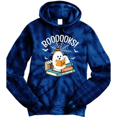 Booooks Ghost Read Books Halloween Funny Tie Dye Hoodie