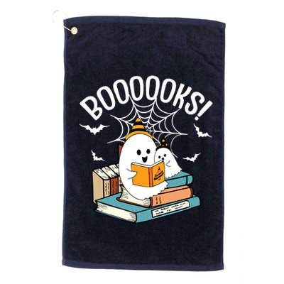 Booooks Ghost Read Books Halloween Funny Golf Towel