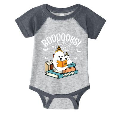 Booooks Ghost Read Books Halloween Funny Infant Baby Jersey Bodysuit