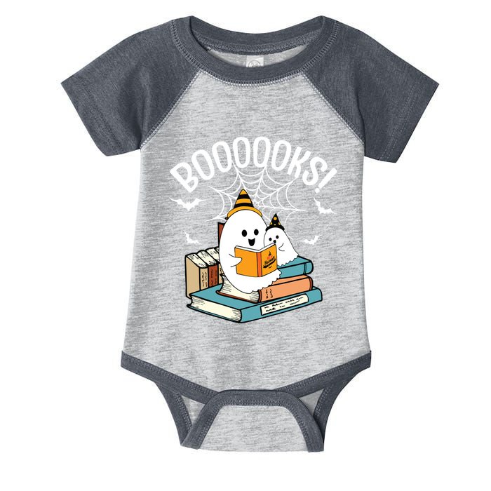 Booooks Ghost Read Books Halloween Funny Infant Baby Jersey Bodysuit
