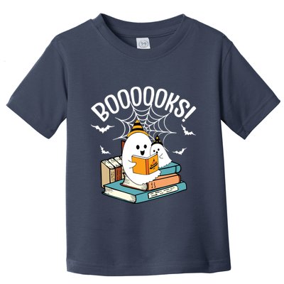 Booooks Ghost Read Books Halloween Funny Toddler T-Shirt