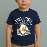 Booooks Ghost Read Books Halloween Funny Toddler T-Shirt