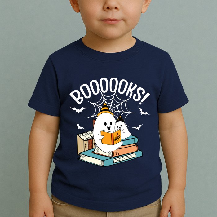 Booooks Ghost Read Books Halloween Funny Toddler T-Shirt