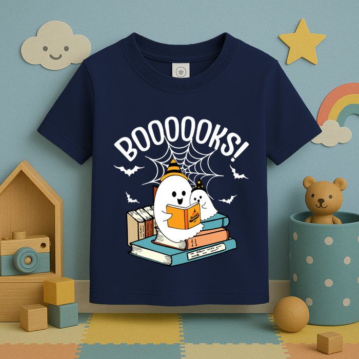 Booooks Ghost Read Books Halloween Funny Toddler T-Shirt