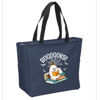 Booooks Ghost Read Books Halloween Funny Zip Tote Bag