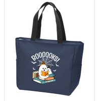 Booooks Ghost Read Books Halloween Funny Zip Tote Bag