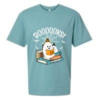 Booooks Ghost Read Books Halloween Funny Sueded Cloud Jersey T-Shirt