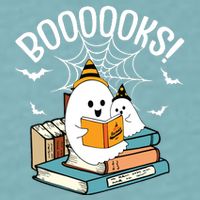 Booooks Ghost Read Books Halloween Funny Sueded Cloud Jersey T-Shirt