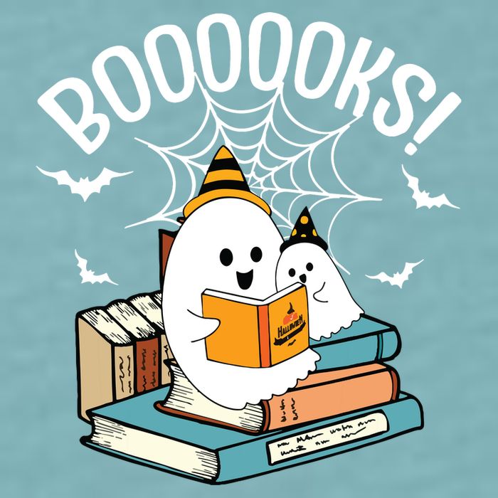 Booooks Ghost Read Books Halloween Funny Sueded Cloud Jersey T-Shirt