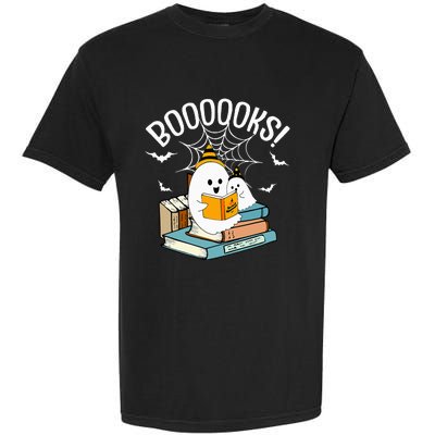 Booooks Ghost Read Books Halloween Funny Garment-Dyed Heavyweight T-Shirt