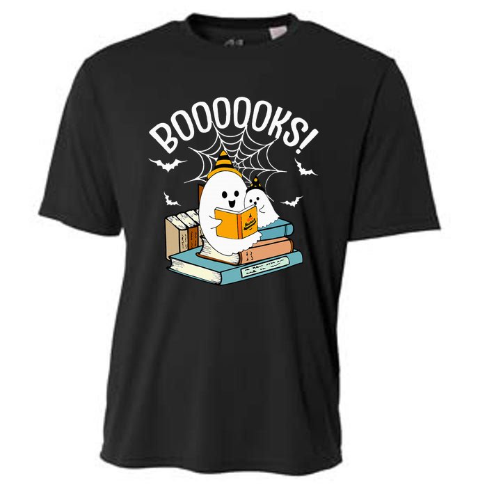 Booooks Ghost Read Books Halloween Funny Cooling Performance Crew T-Shirt