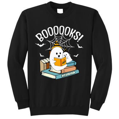 Booooks Ghost Read Books Halloween Funny Sweatshirt