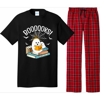 Booooks Ghost Read Books Halloween Funny Pajama Set