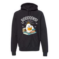 Booooks Ghost Read Books Halloween Funny Premium Hoodie