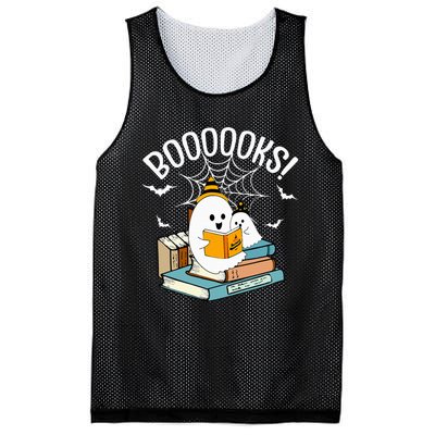 Booooks Ghost Read Books Halloween Funny Mesh Reversible Basketball Jersey Tank