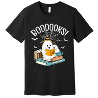 Booooks Ghost Read Books Halloween Funny Premium T-Shirt