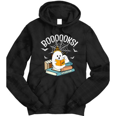 Booooks Ghost Read Books Halloween Funny Tie Dye Hoodie